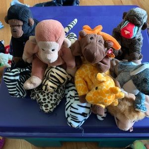 12 TY Beanie babies safari themed